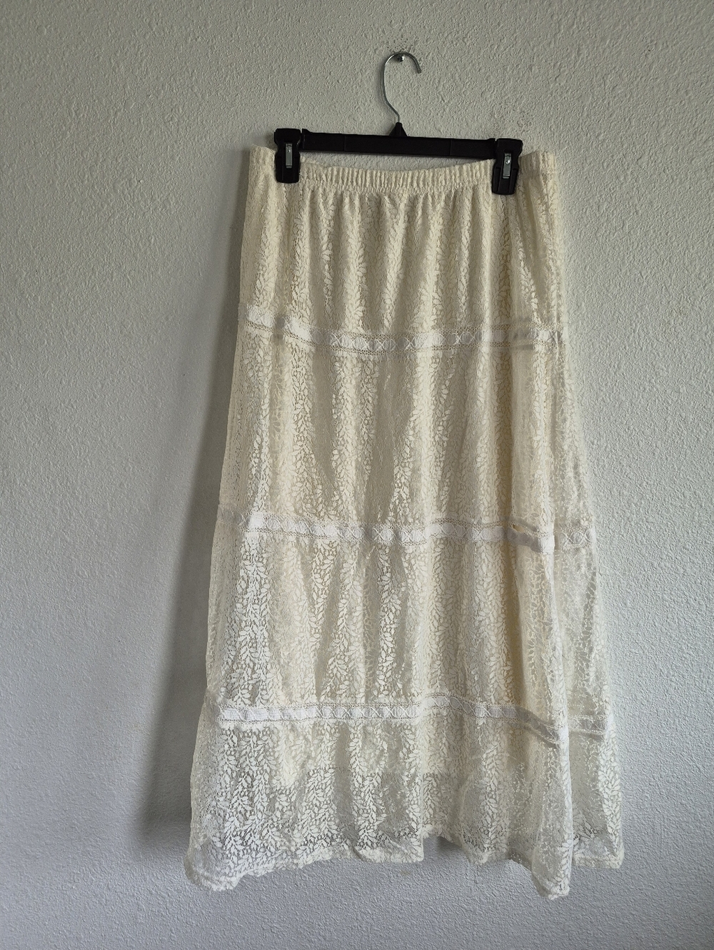 Studio West Apparel Ivory Lace Maxi Skirt Womens Size M